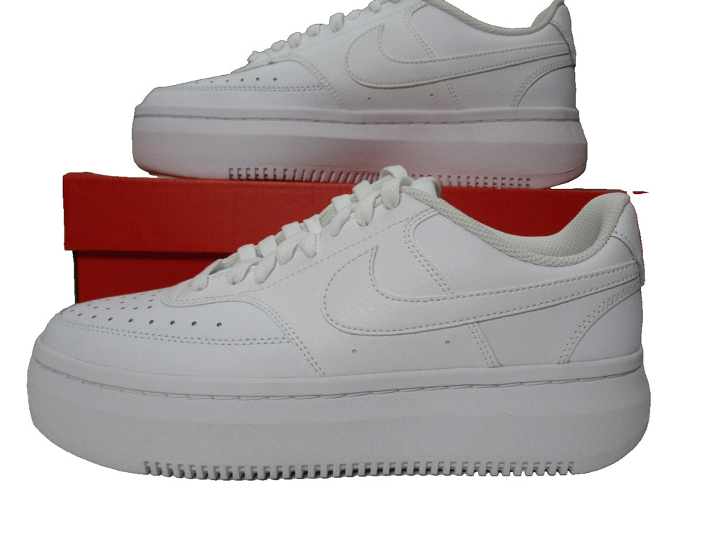 Nike Court Vision Alta White Platform Sneakers Shoes Womens Sz 11